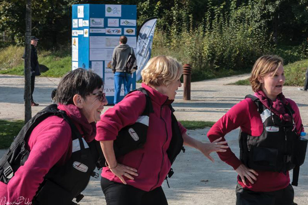Arrivée des Dragon Ladies après la traverseine