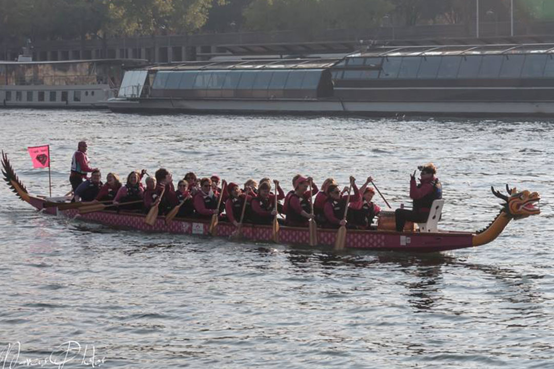 Les Ladies de Diamant Rose pagayent sur la seine