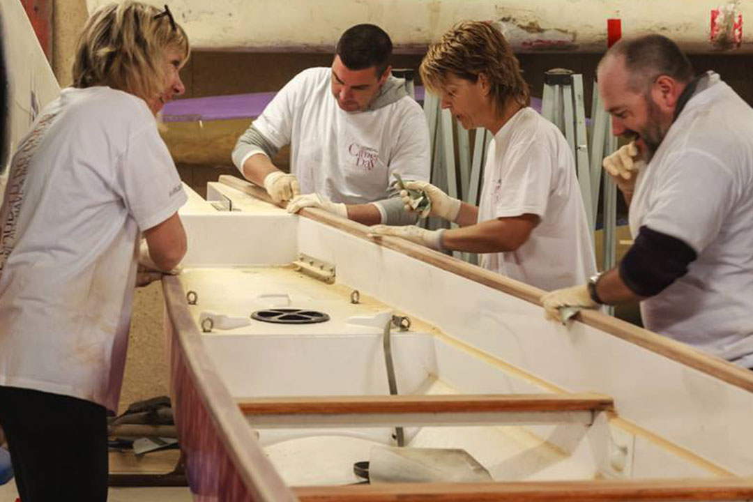 Travail sur le Dragon Boat de l'association Diamant Rose